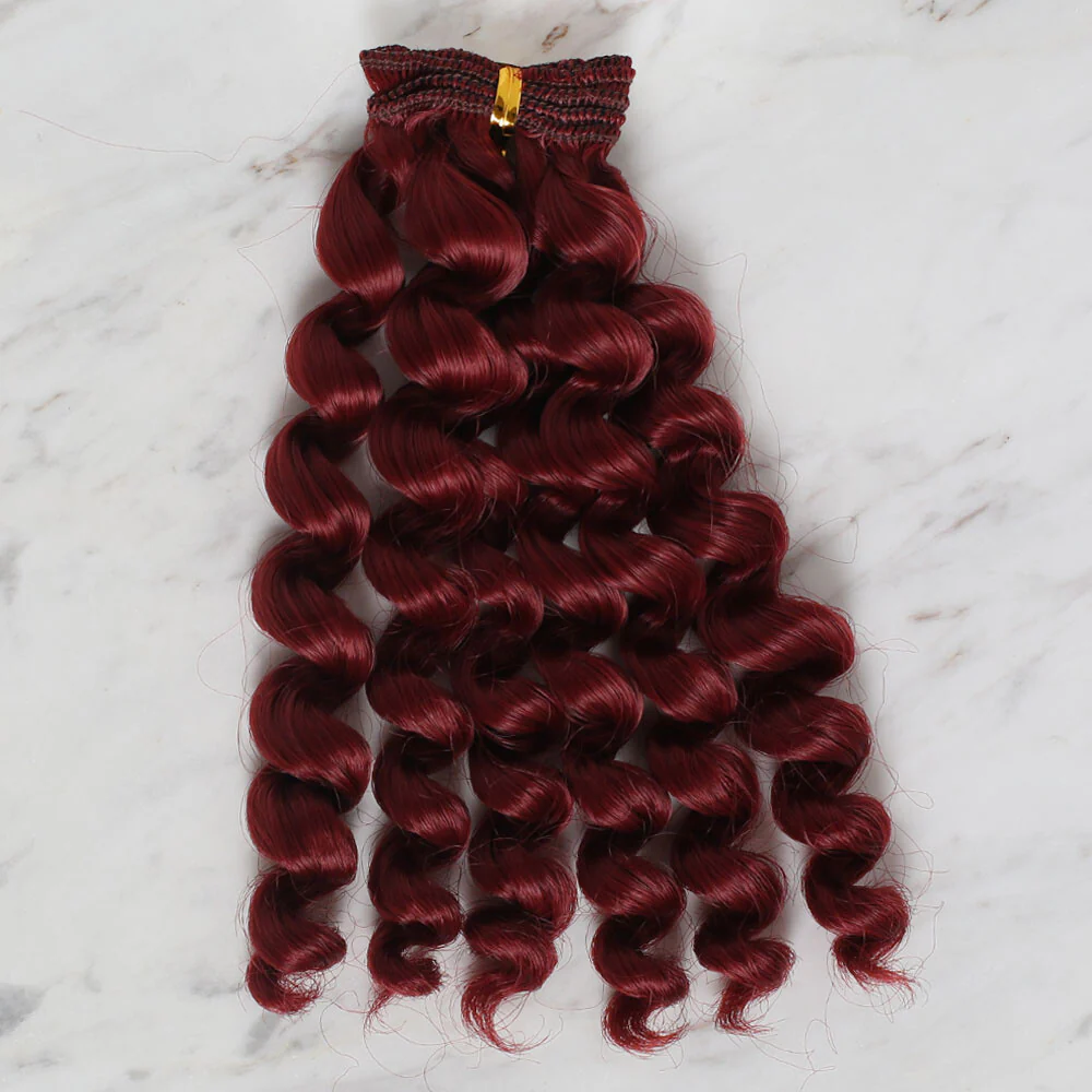 Loren Crafts Synthetic Doll Hair, Curly Red - Image 2