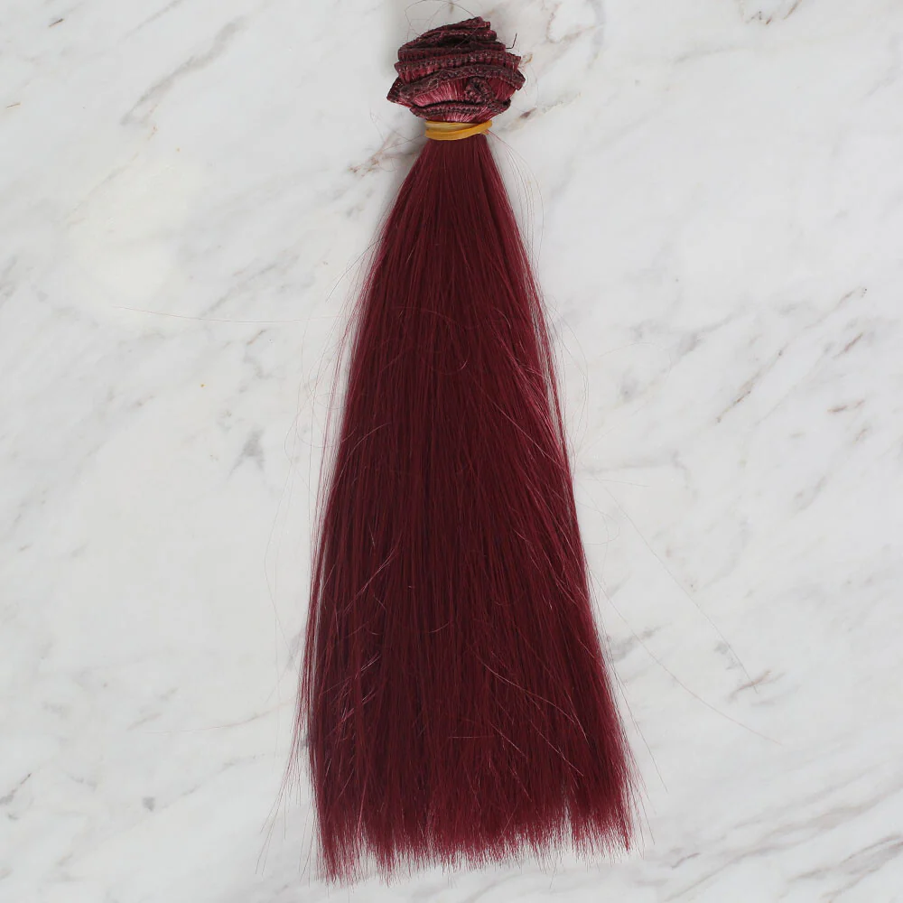 Loren Crafts Synthetic Doll Hair, Straight Red - Image 2