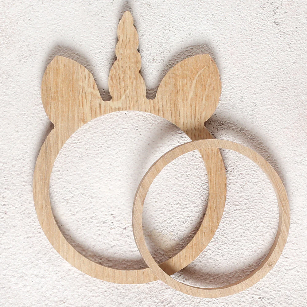 Loren Crafts Unicorn Shaped Wooden Embroidery Hoop - Image 2