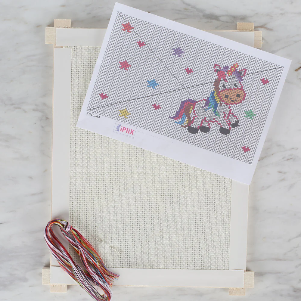 Loren Cross Stitch Kit, Unicorn - 243 - Image 2