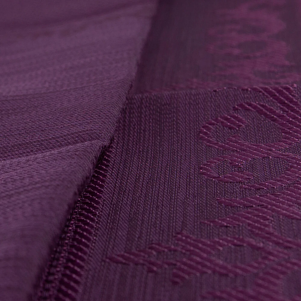 Loren Embroidery Fabric, Aubergine Purple - Image 3