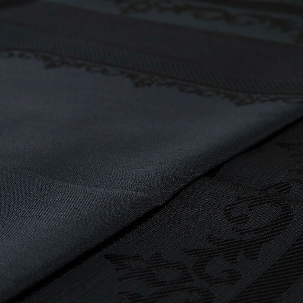 Loren Embroidery Fabric - Black - Image 3