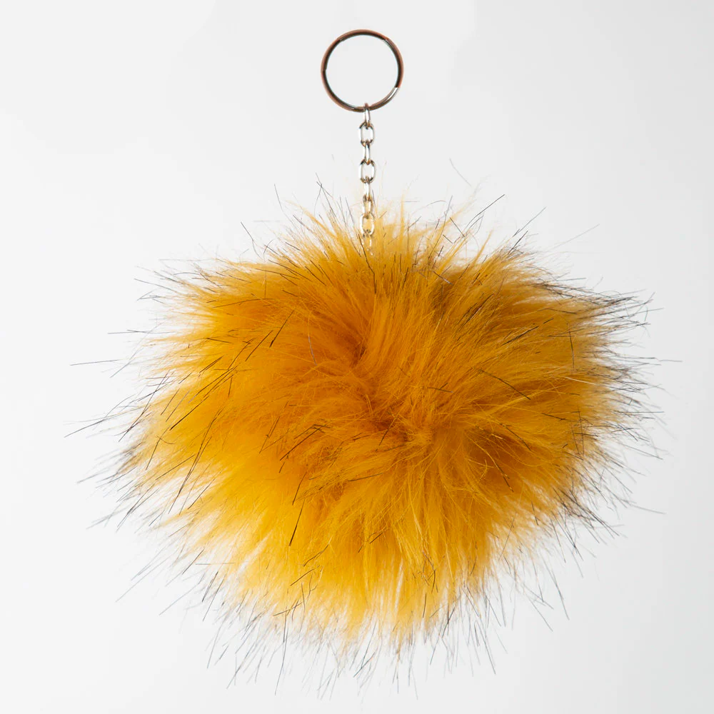 Loren Faux Fur Pom Pom, Multi Black - Image 3