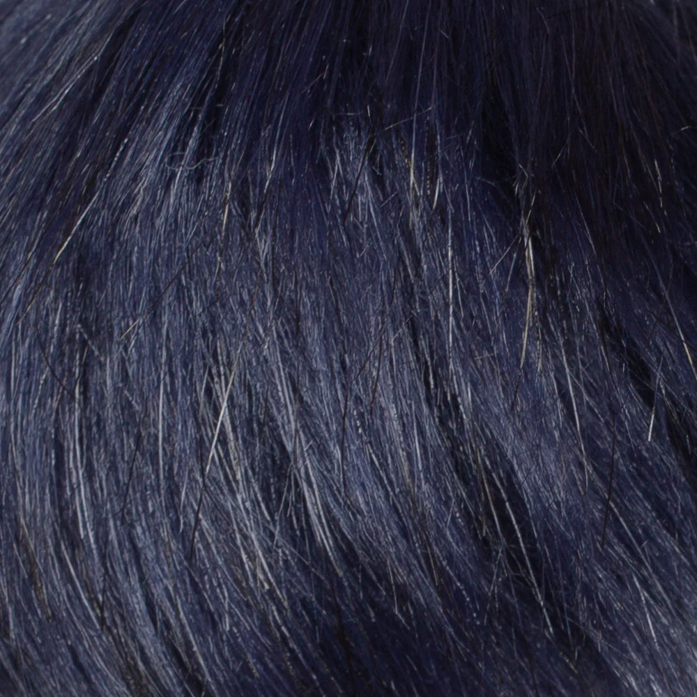 Loren Faux Fur Pom Pom, Navy Blue - Image 2