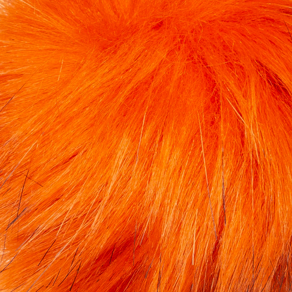 Loren Faux Fur Pom Pom, Orange - Image 2
