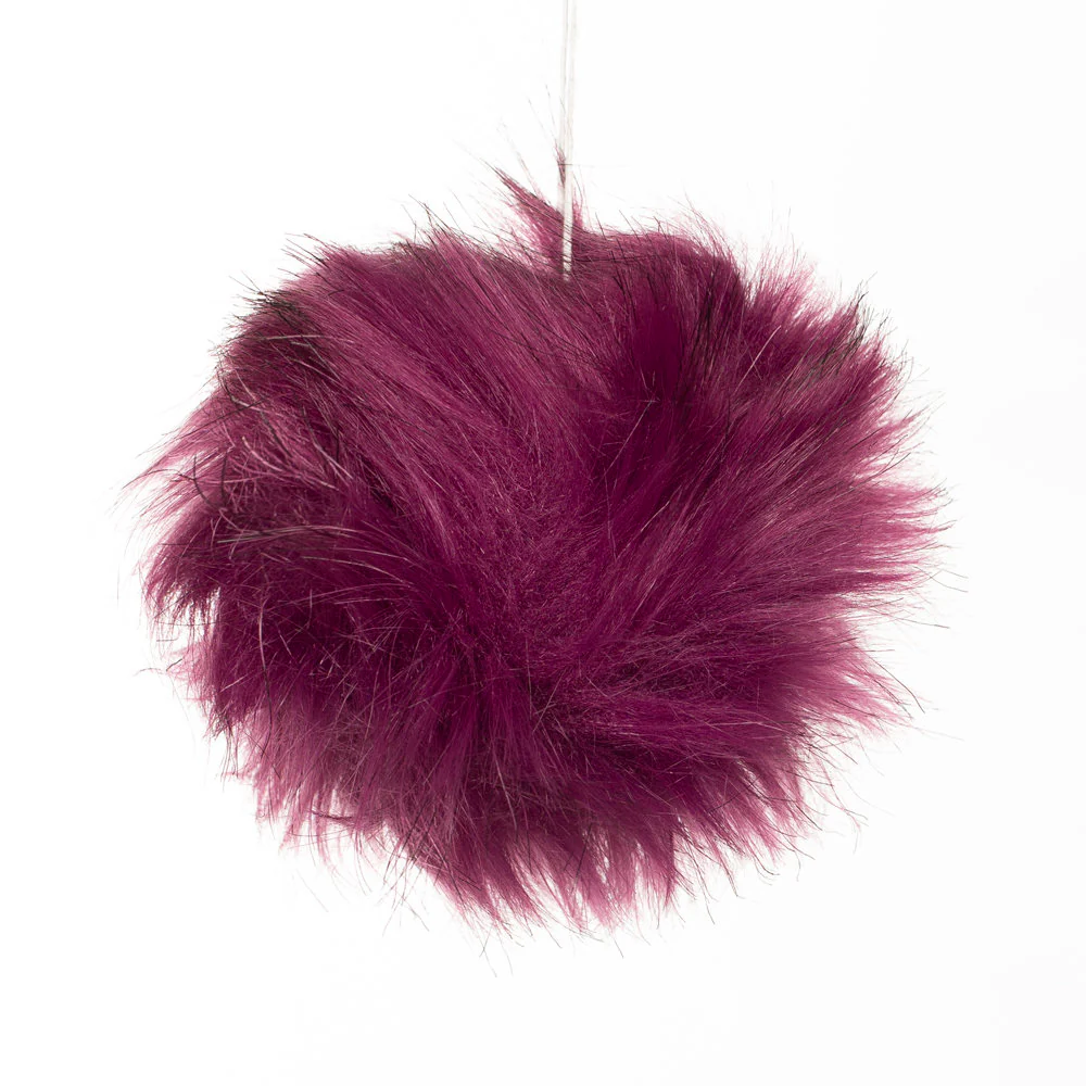 Loren Faux Fur Pom Pom, Purple