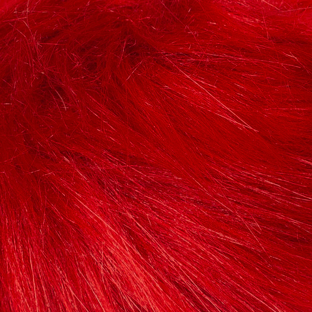 Loren Faux Fur Pom Pom, Red - Image 2