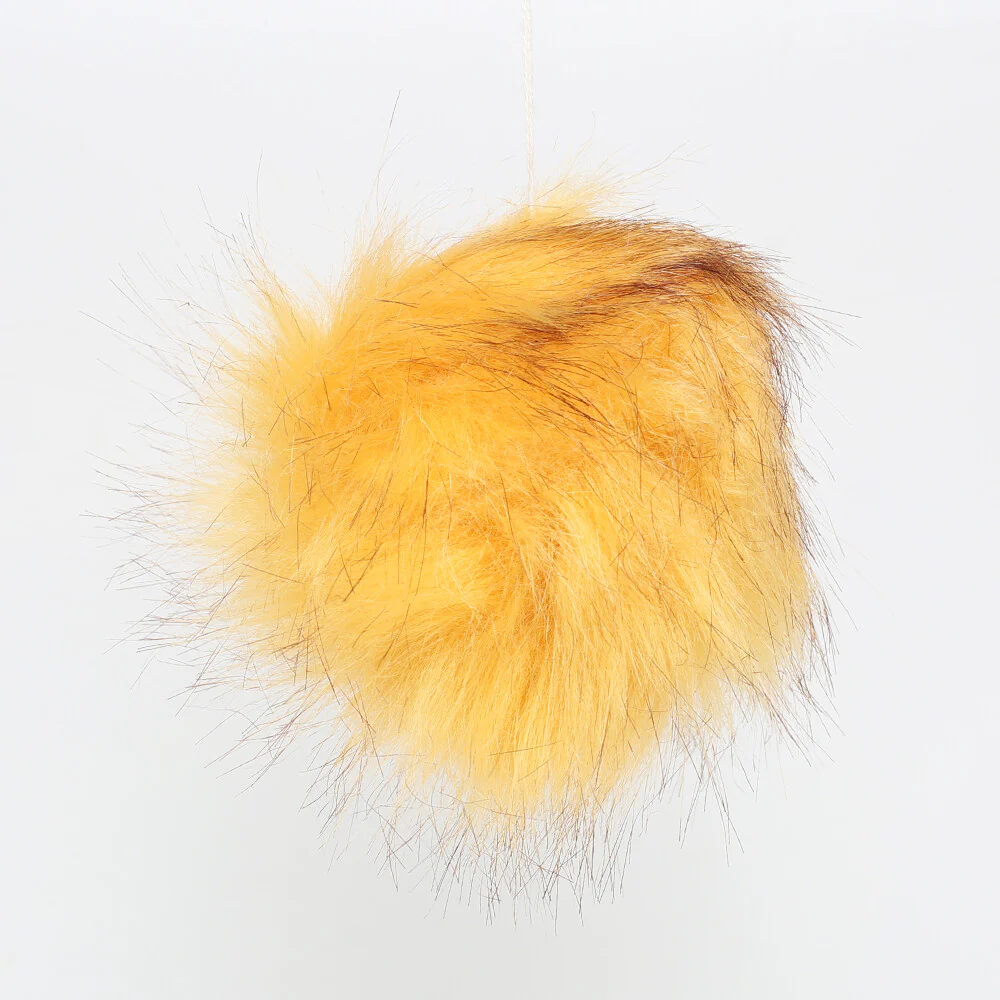 Loren Faux Fur Pom Pom, Yellow