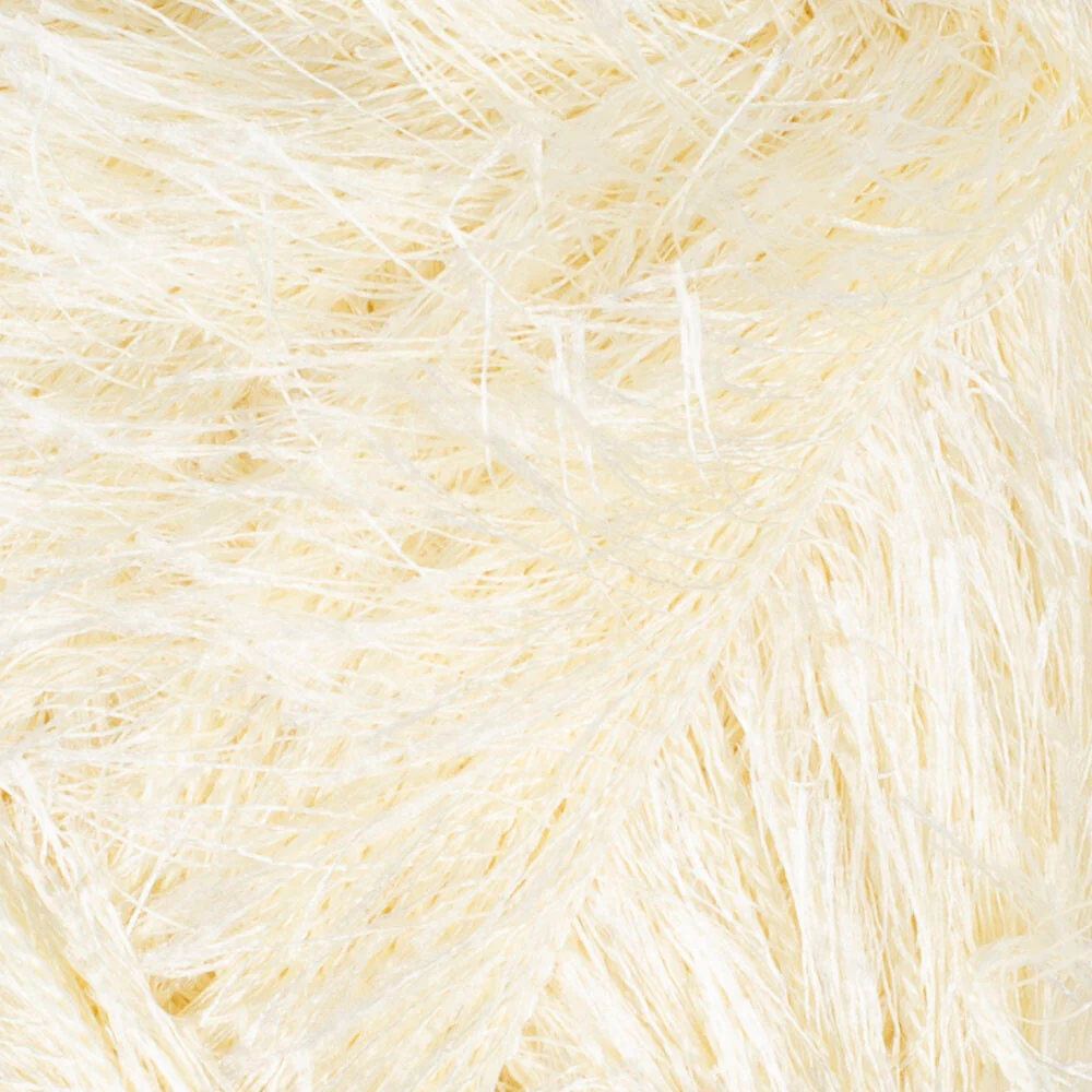 Loren Furry Knitting Yarn, Cream - RF065 - Image 2