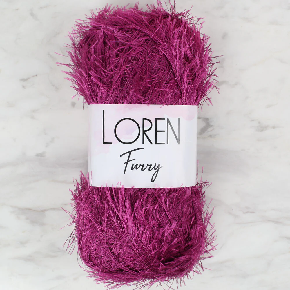 Loren Furry Knitting Yarn, Purple - RF031