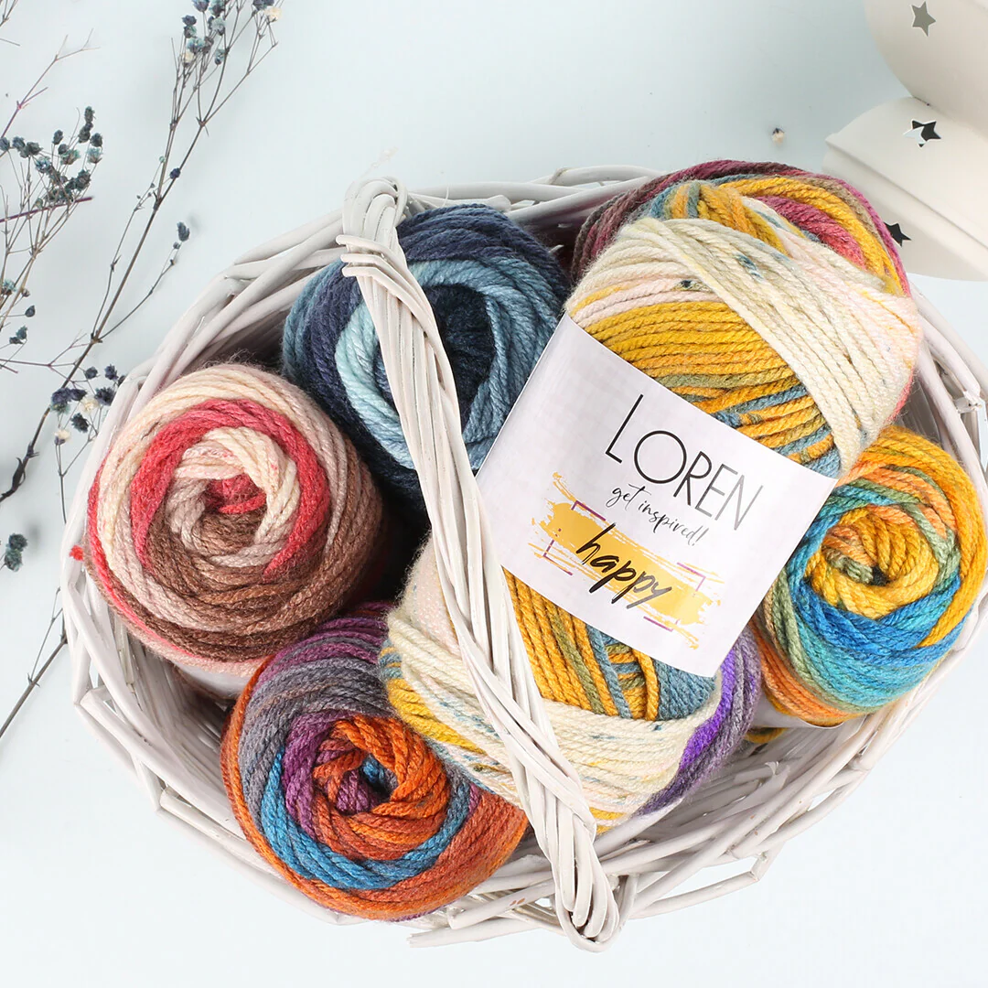 Loren Happy Knitting Yarn, Variegated - RH017 - Image 4