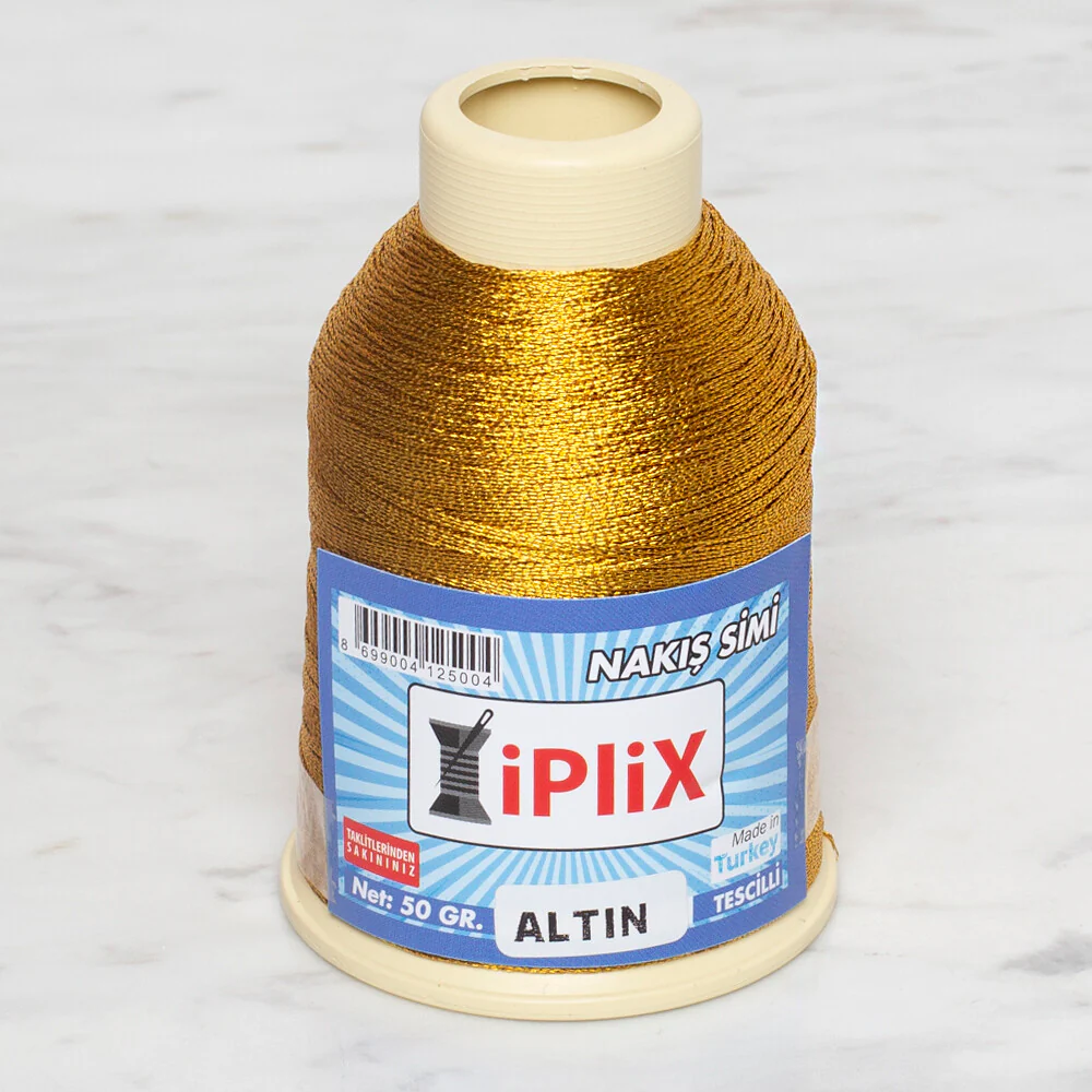 Loren İplix 50 gr Metallic Embroidery Thread, Gold - Image 2