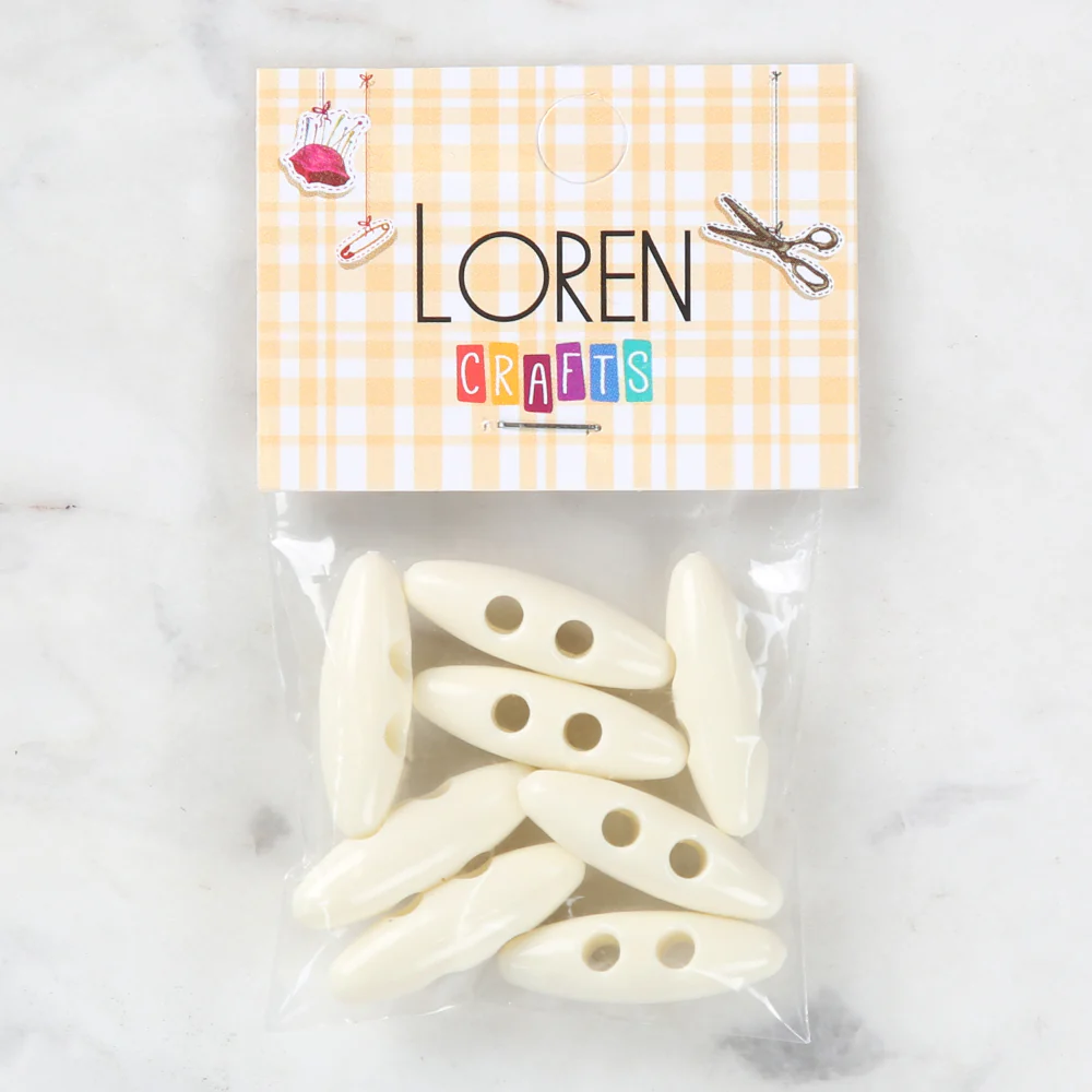 Loren Loren Crafts 8 Pack Shephard Button, Cream - 53