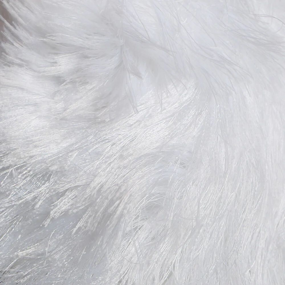 Loren Luna Eyelash Yarn, White- R001 - Image 2