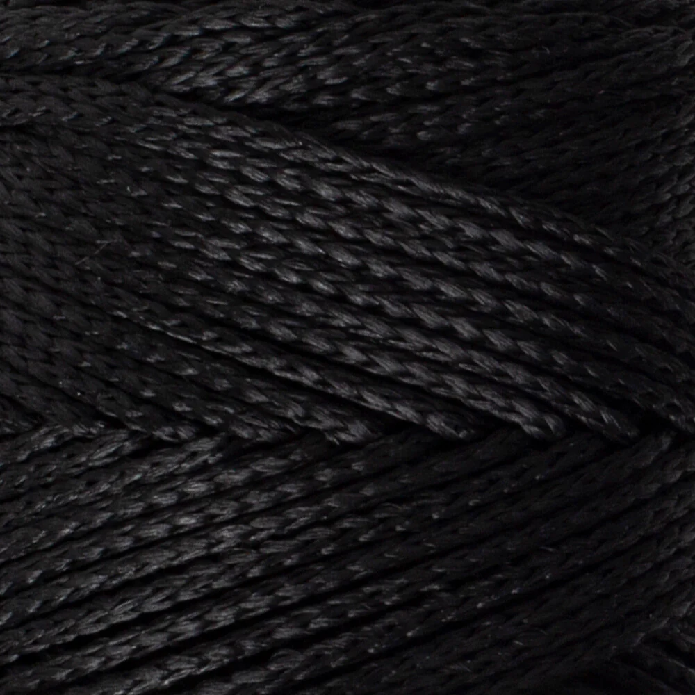 Loren Macrame Knitting Yarn, Black - RM 001 - Image 2