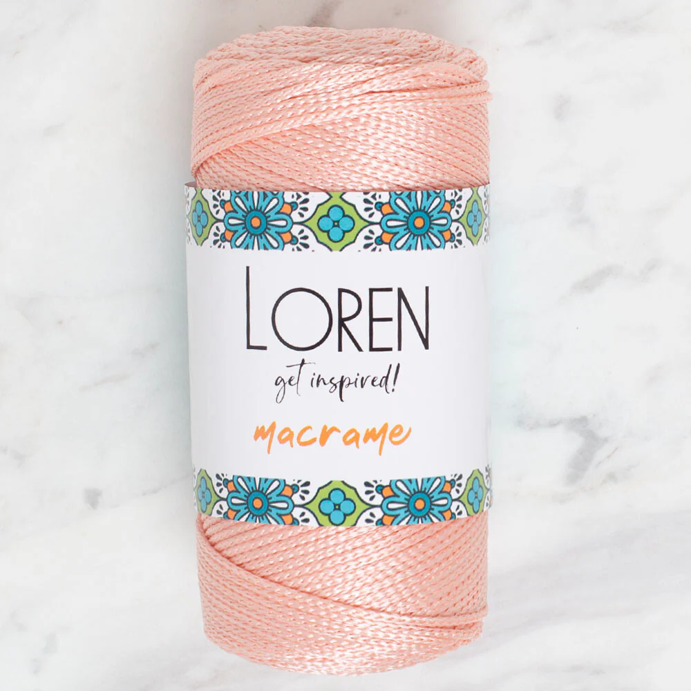 Loren Macrame Knitting Yarn, Pinkish Orange - RM 070
