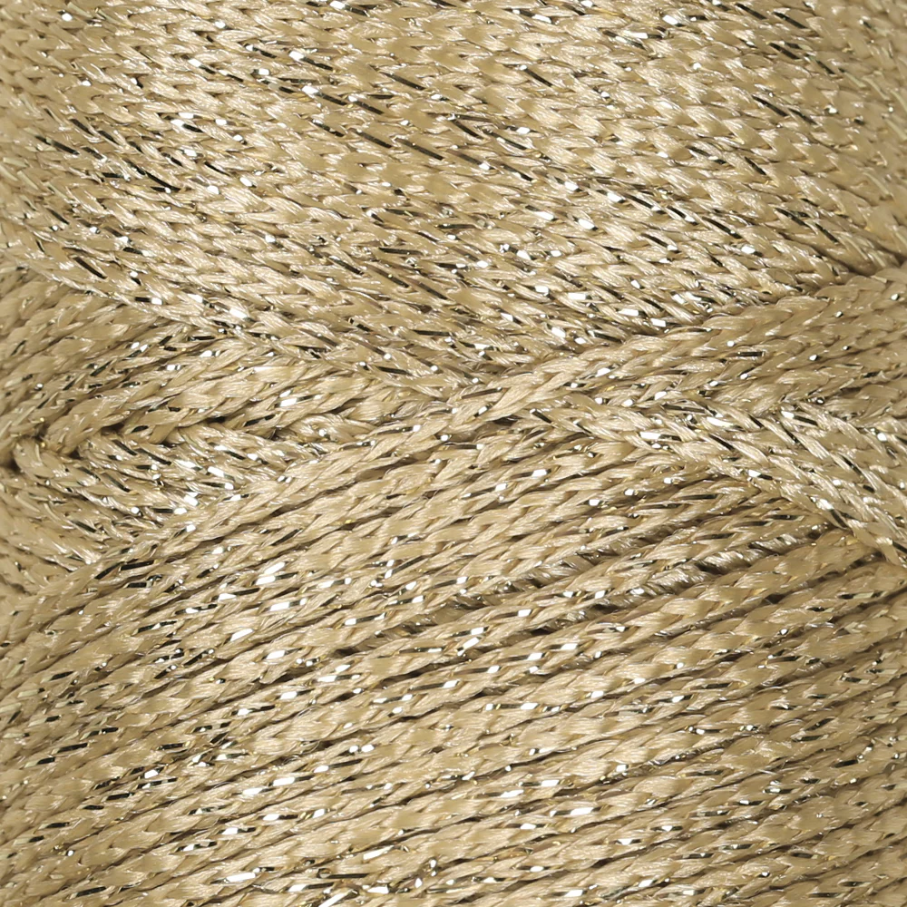 Loren Macrame Sparkle Hand Knitting Yarn, Golden Yellow - RM 39 - Image 2