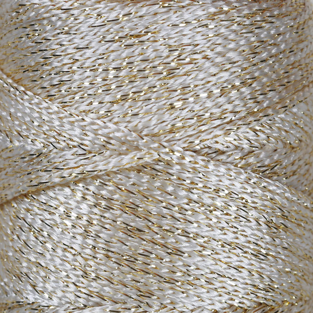 Loren Macrame Sparkle Hand Knitting Yarn, Glitter Cream - RM 16 - Image 2