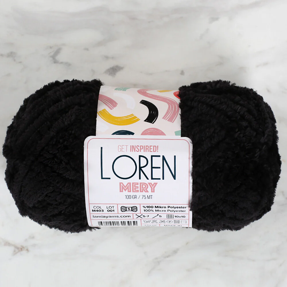 Loren Mery Yarn, Black - M403 - Image 2
