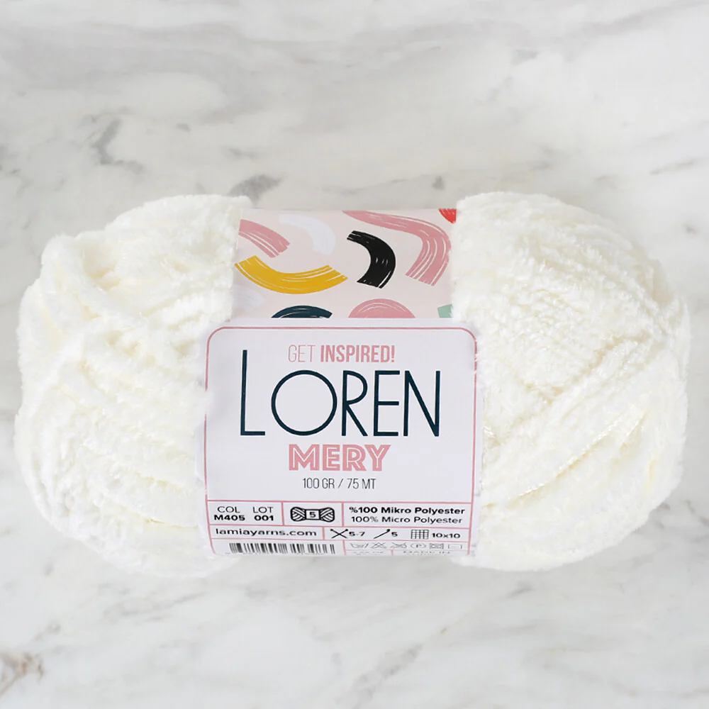 Loren Mery Yarn, Cream - M405 - Image 2