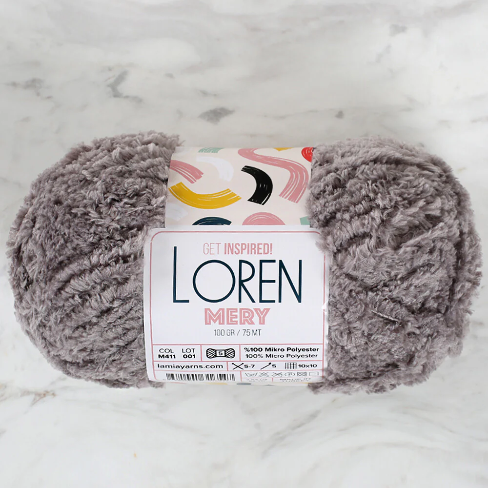 Loren Mery Yarn, Grey - M411 - Image 2