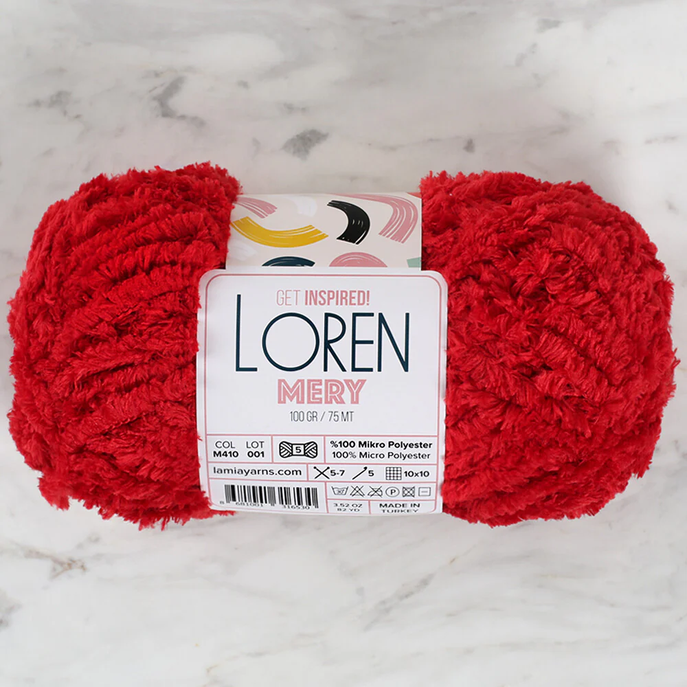 Loren Mery Yarn, Red - M410 - Image 2