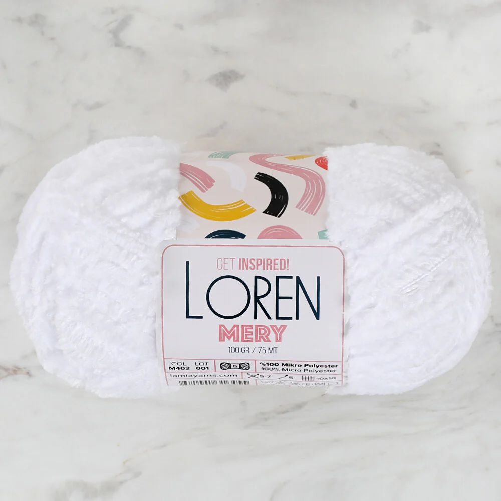Loren Mery Yarn, White - M402 - Image 2