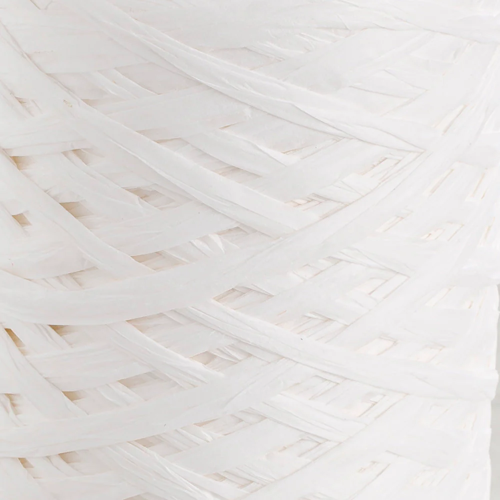 Loren Natural Raffia Paper Yarn, White - 1 - Image 2