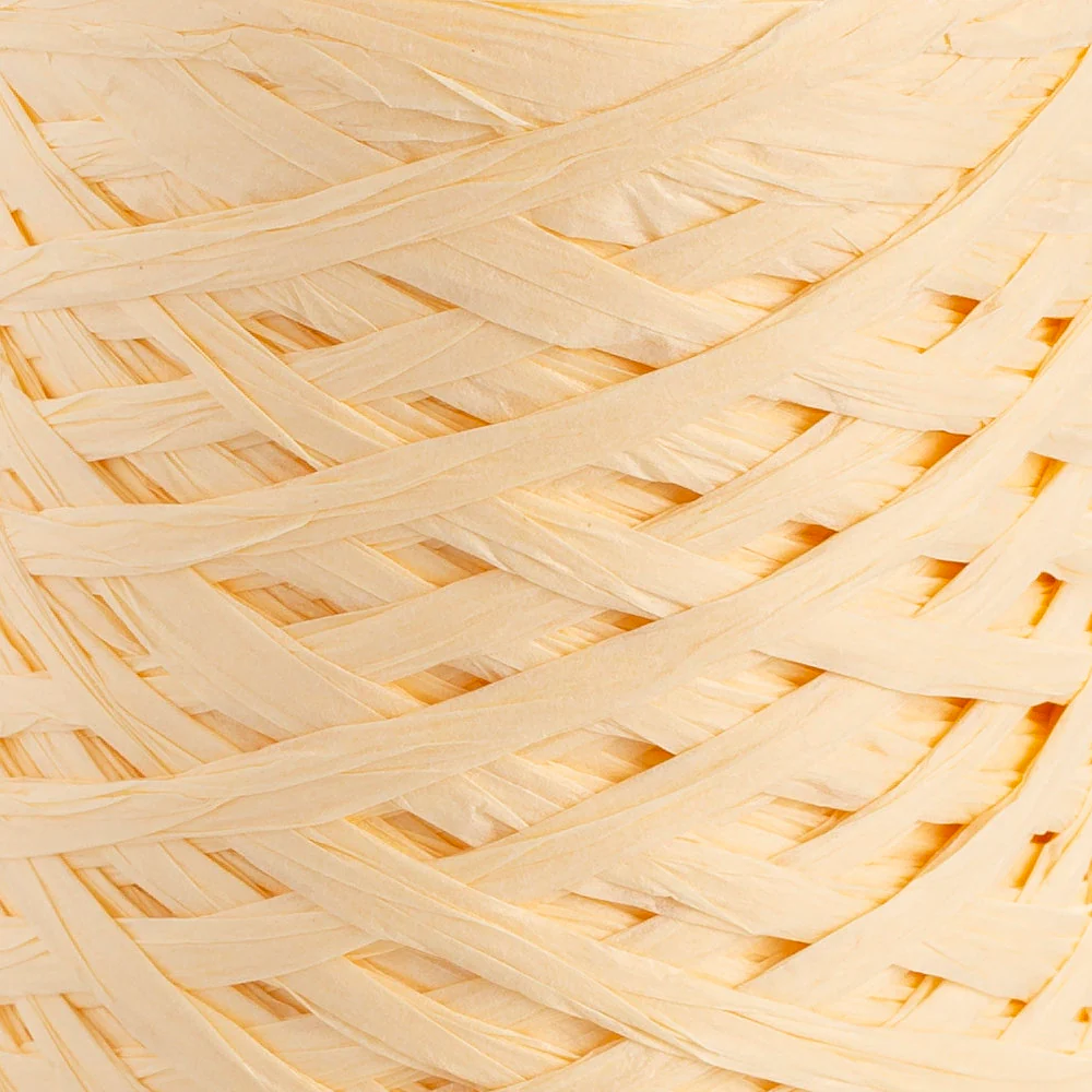 Loren Natural Raffia Paper Yarn, Yellow - 4 - Image 2