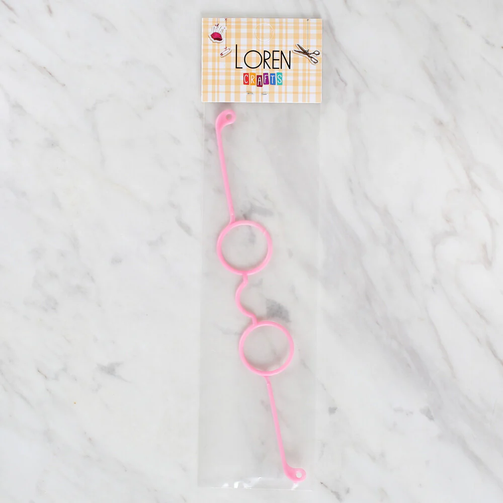 Loren Plastic Amigurumi Glasses, Pink - Image 2