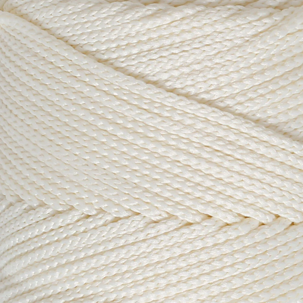 Loren Polyester Soft Macrame Yarn, Cream - LM003 - Image 2