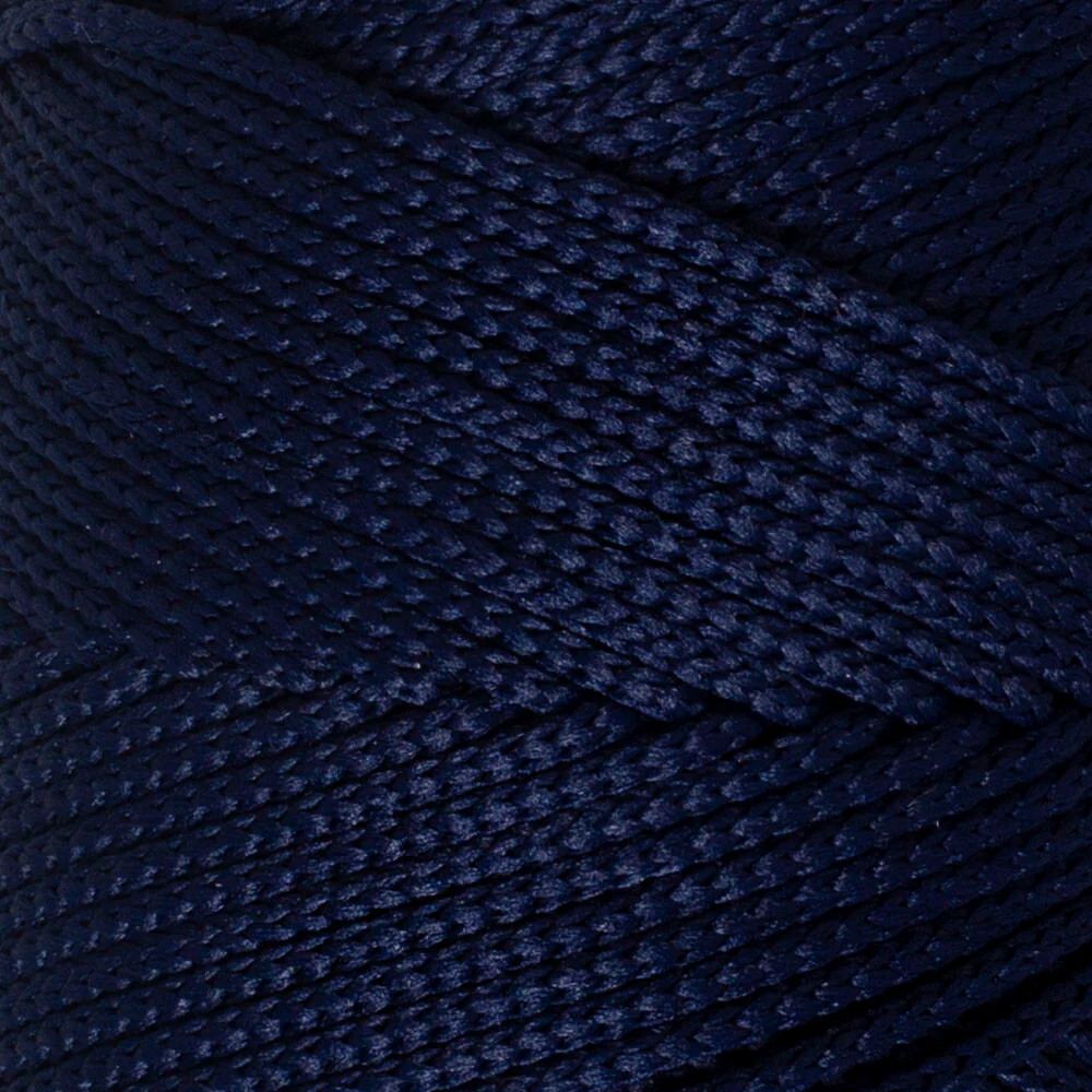 Loren Polyester Soft Macrame Yarn, Dark Navy Blue - LM030 - Image 2