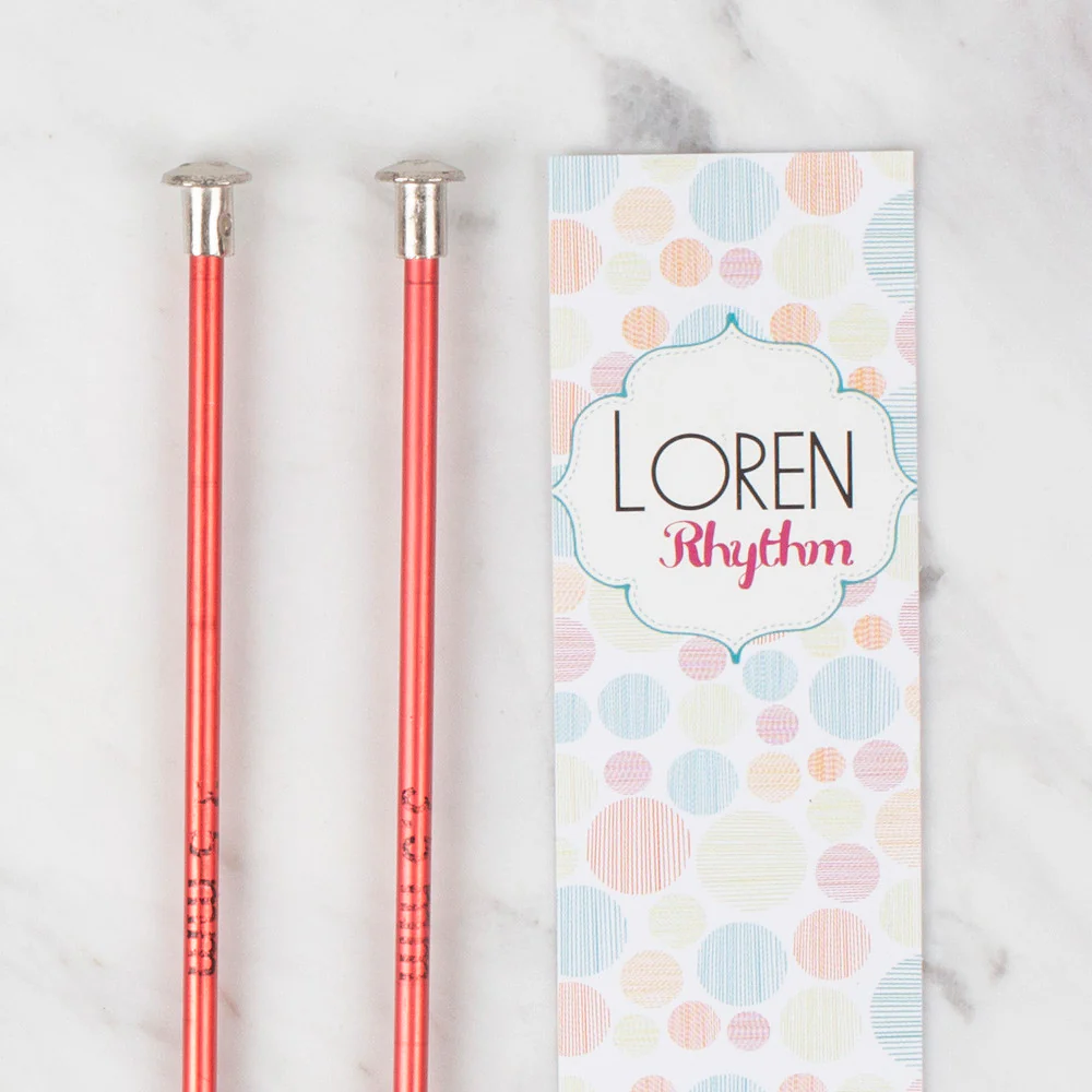Loren Rythm Knitting Needle, Metal, 3,5mm, Red - Image 2