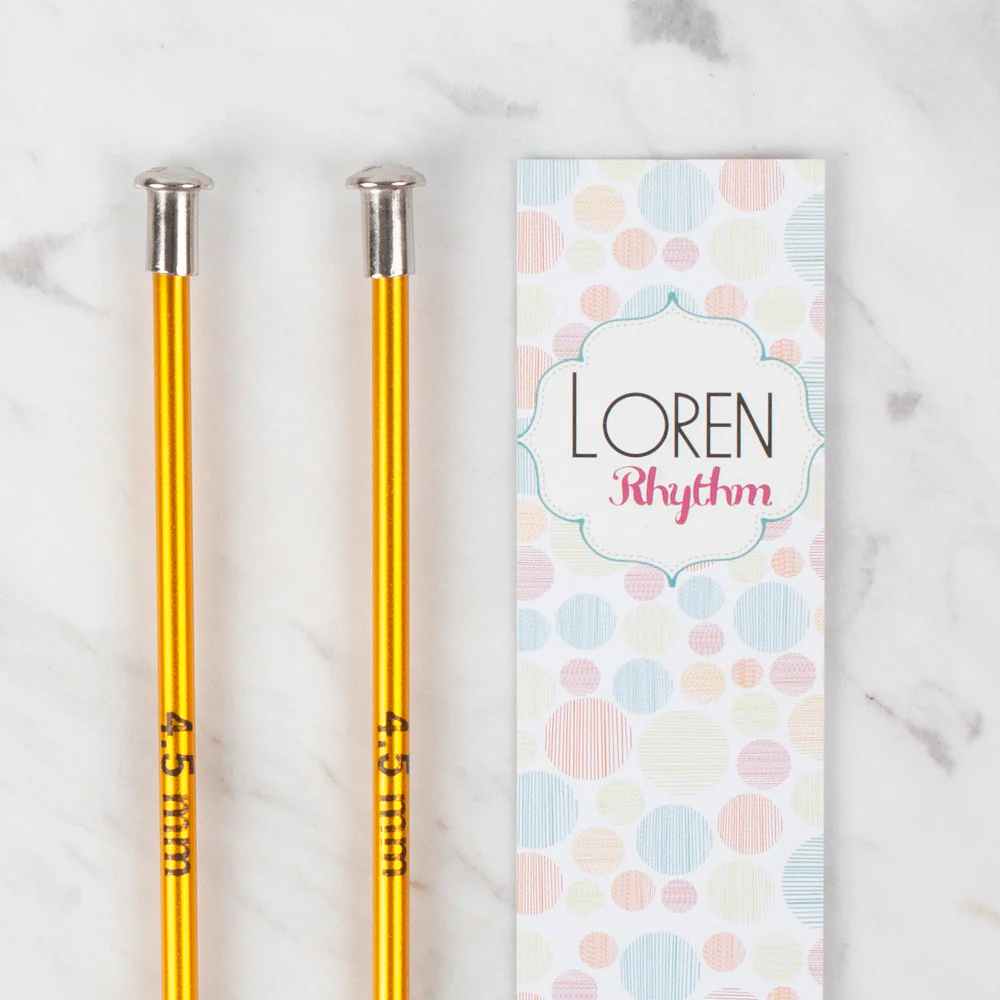 Loren Rythm Knitting Needle, Metal, 4,5mm, Yellow - Image 2
