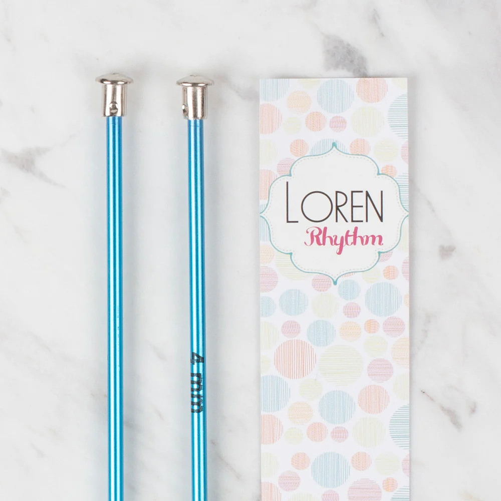 Loren Rythm Knitting Needle, Metal, 4mm, Blue - Image 2