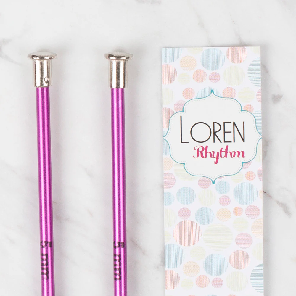 Loren Rythm Knitting Needle, Metal, 5mm, Purple - Image 2