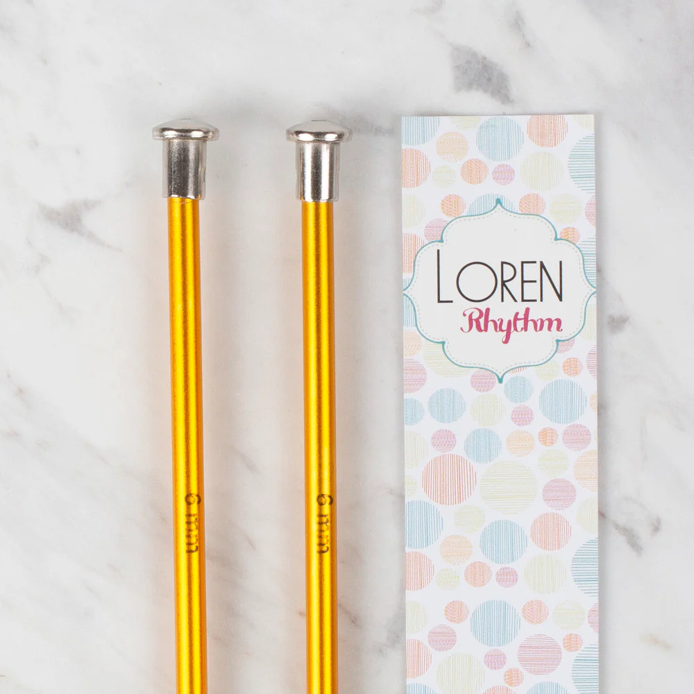 Loren Rythm Knitting Needle, Metal, 6mm, Yellow - Image 2