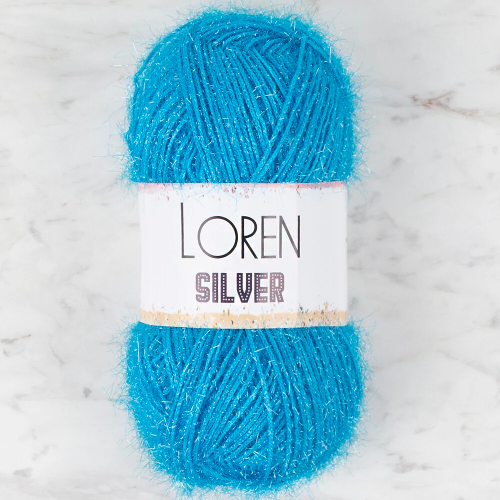 Loren Silver Knitting Yarn, Blue - RS0003