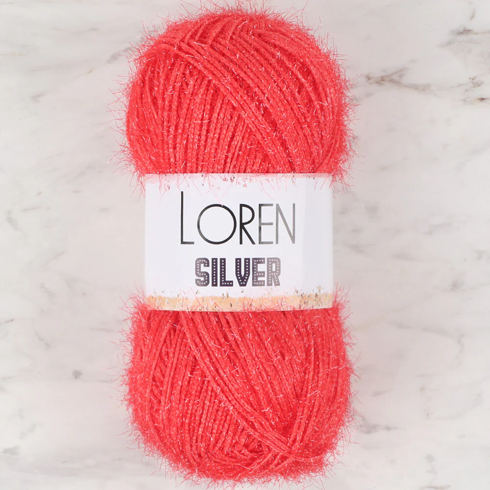 Loren Silver Knitting Yarn, Vermillion - RS0017
