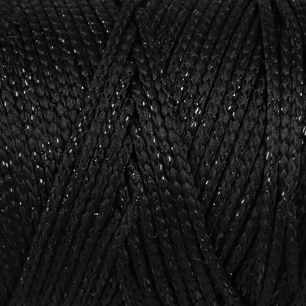 Loren Soft Star Macrame Yarn, Thread Black Glittery Black - RM105 - Image 2