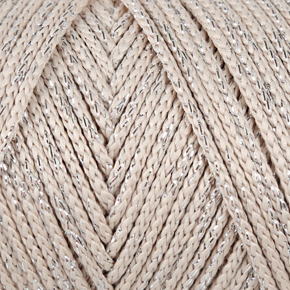 Loren Soft Star Macrame Yarn, Thread Silver Glittery Beige - RM101 - Image 2