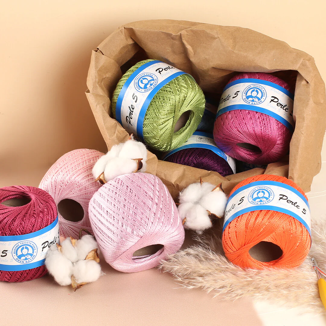 Madame Tricote Paris 5/2 Perle No:5 Lace Thread, Pink - 54458 - Image 3