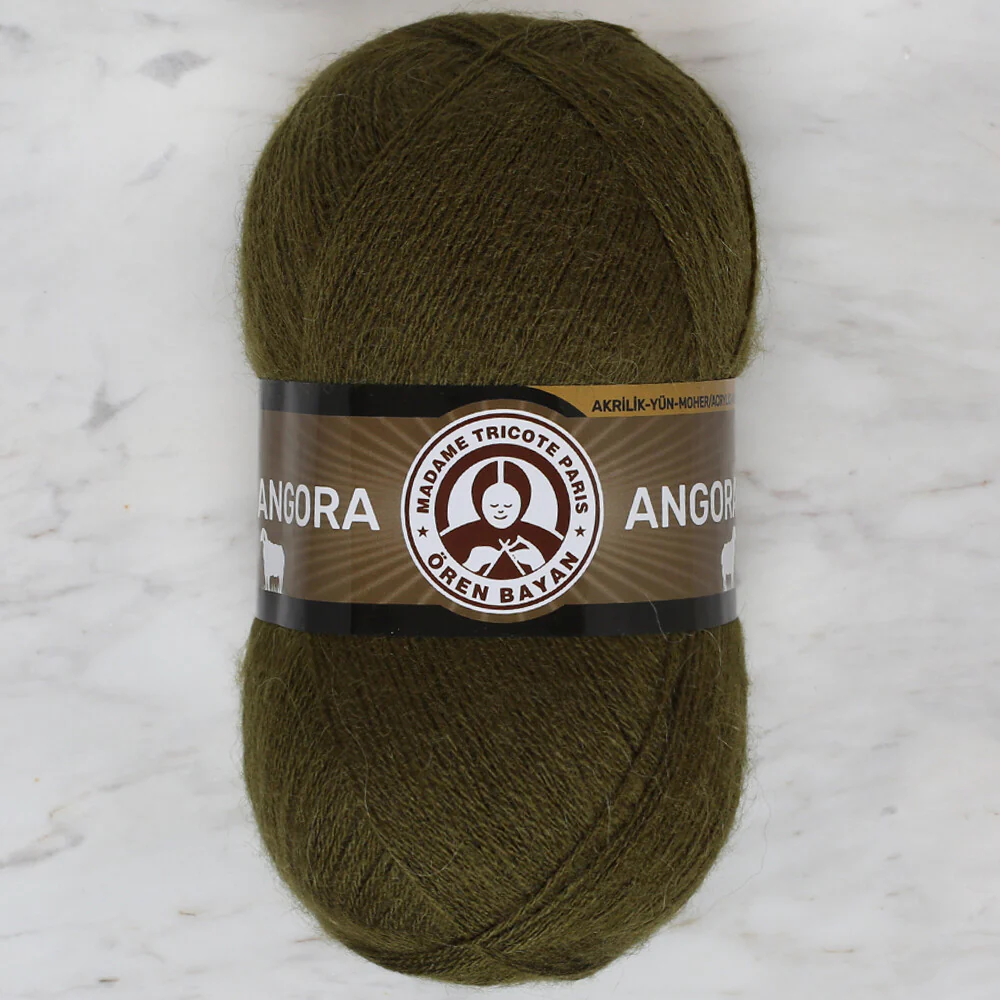 Madame Tricote Paris Angora Knitting Yarn, Khaki - 077