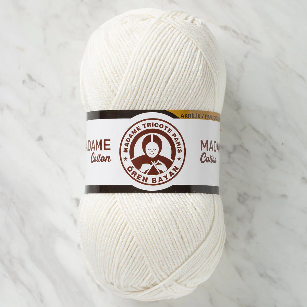 Madame Tricote Paris Madame Cotton Yarn, Cream - 002