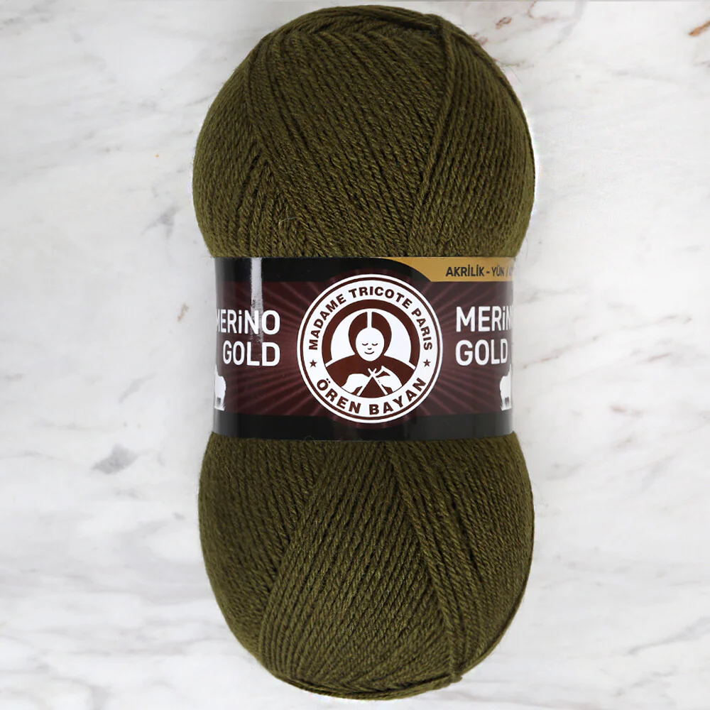 Madame Tricote Paris Merino Gold Knitting Yarn, Navy Green - 077