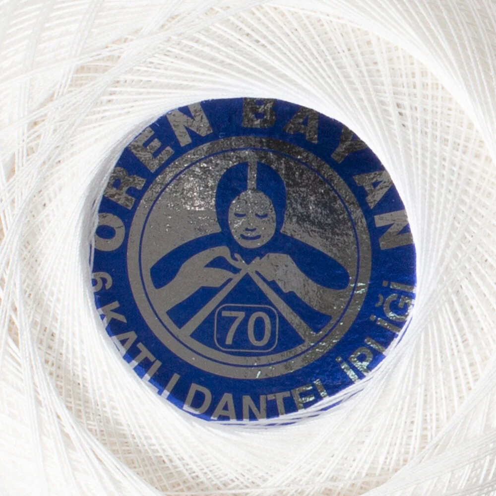Madame Tricote Paris 100Gr 6 Ply Lace Thread Ball  70 No - White - Image 3