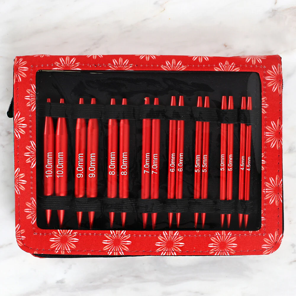 Nas Lux Interchangeable Circular Needle Set - Red