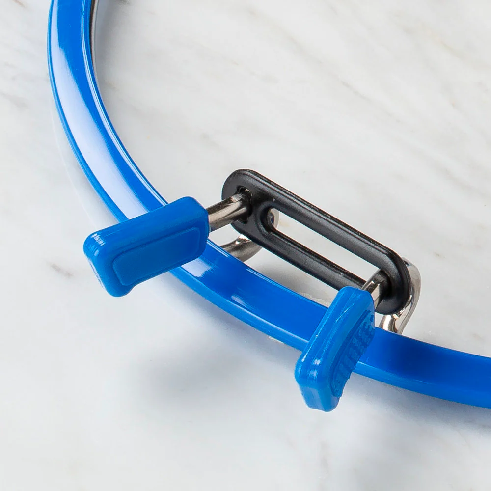 Nurge Metal Spring Tension Ring with Blue Plastic Frame Embroidery Hoop, 195 mm - Image 4