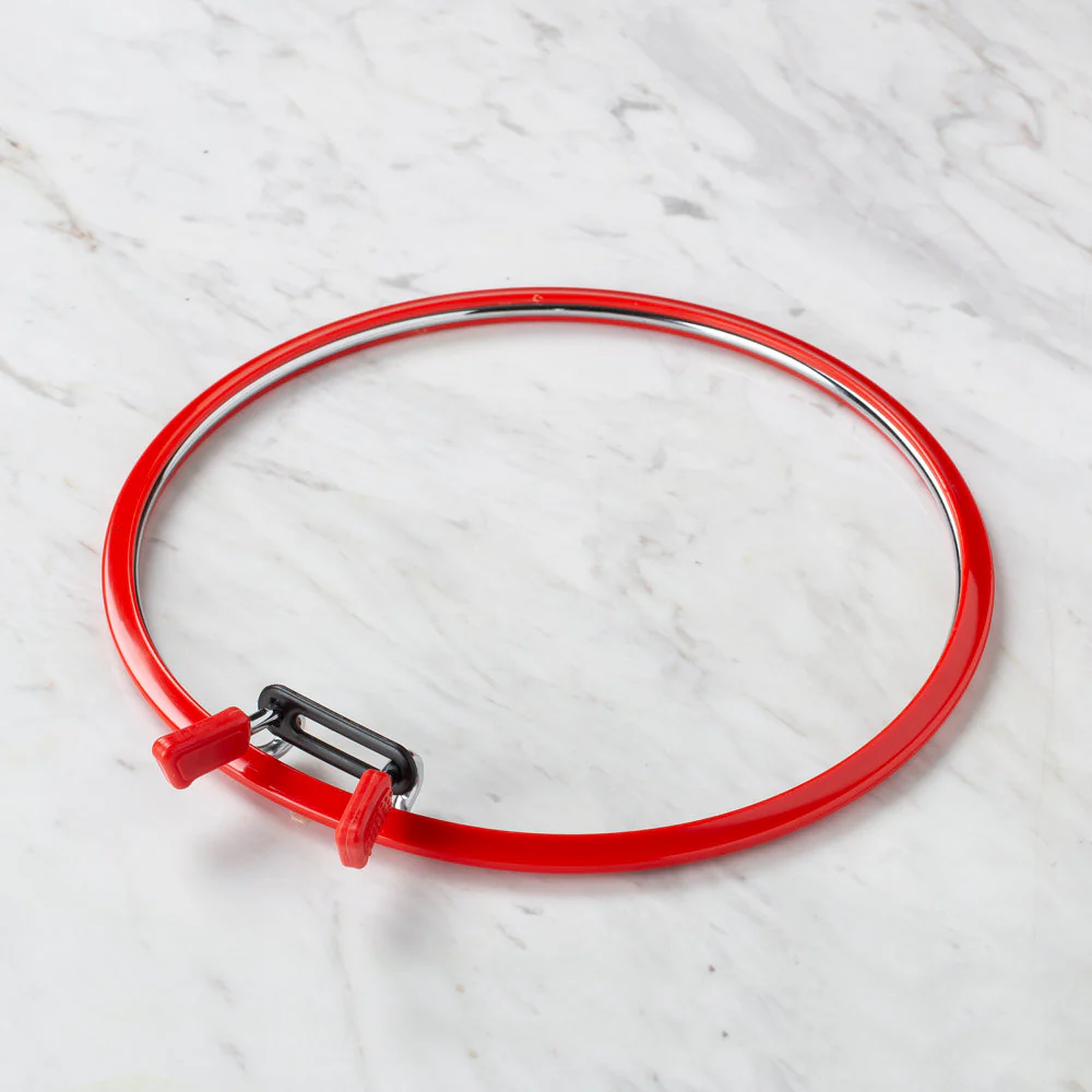 Nurge Metal Spring Tension Ring with Red Plastic Frame Embroidery Hoop, 230mm - Image 3
