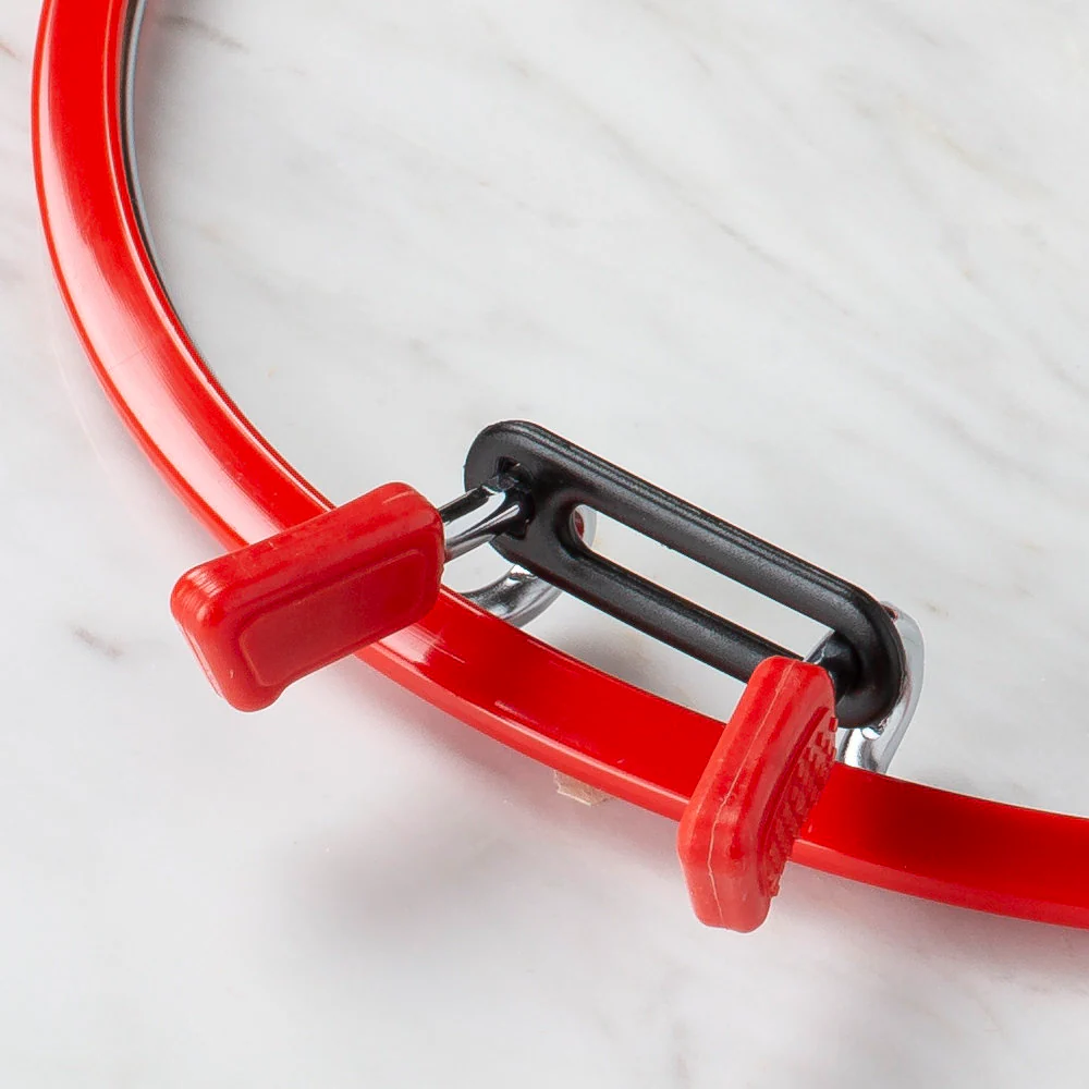 Nurge Metal Spring Tension Ring with Red Plastic Frame Embroidery Hoop, 230mm - Image 4